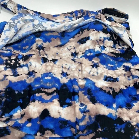 NWT Evans Blue Wave Print Tiered Tankini Swim Top Women’s Size 22 Bathing Bra - Picture 13 of 17